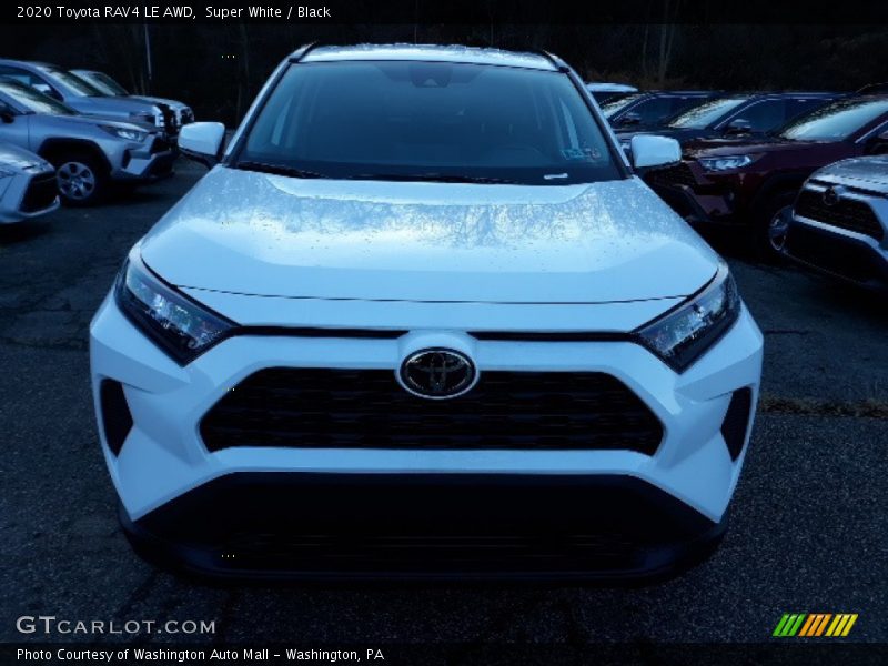 Super White / Black 2020 Toyota RAV4 LE AWD