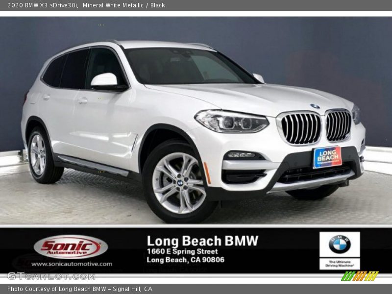 Mineral White Metallic / Black 2020 BMW X3 sDrive30i