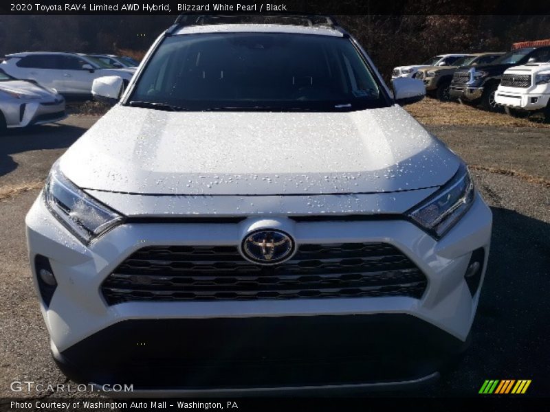 Blizzard White Pearl / Black 2020 Toyota RAV4 Limited AWD Hybrid
