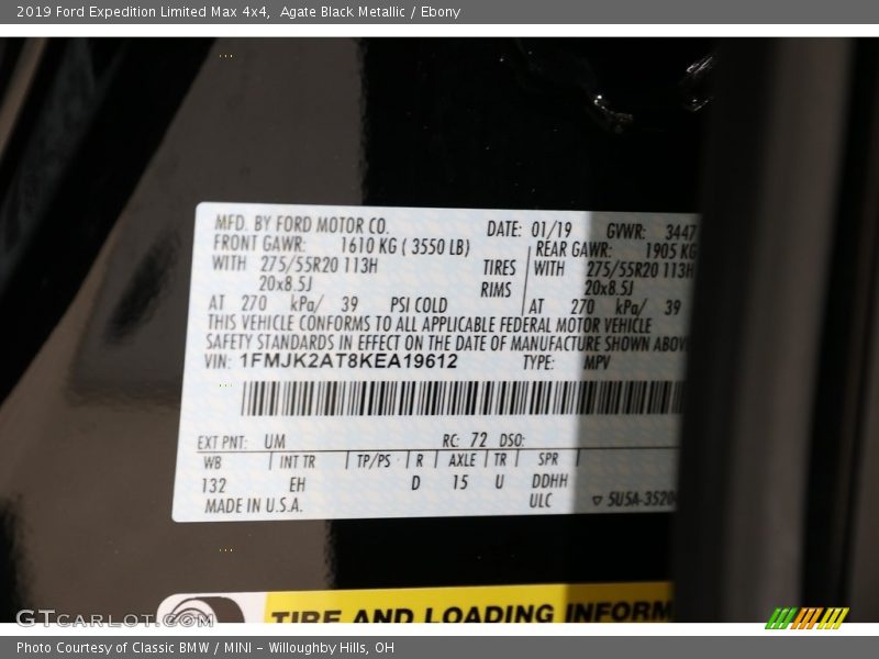 Agate Black Metallic / Ebony 2019 Ford Expedition Limited Max 4x4