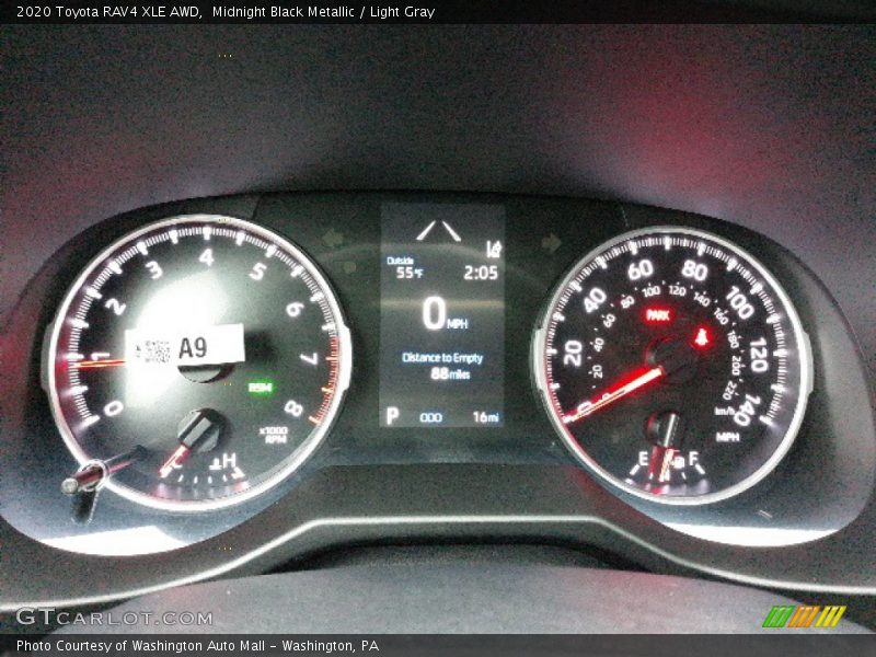 Midnight Black Metallic / Light Gray 2020 Toyota RAV4 XLE AWD