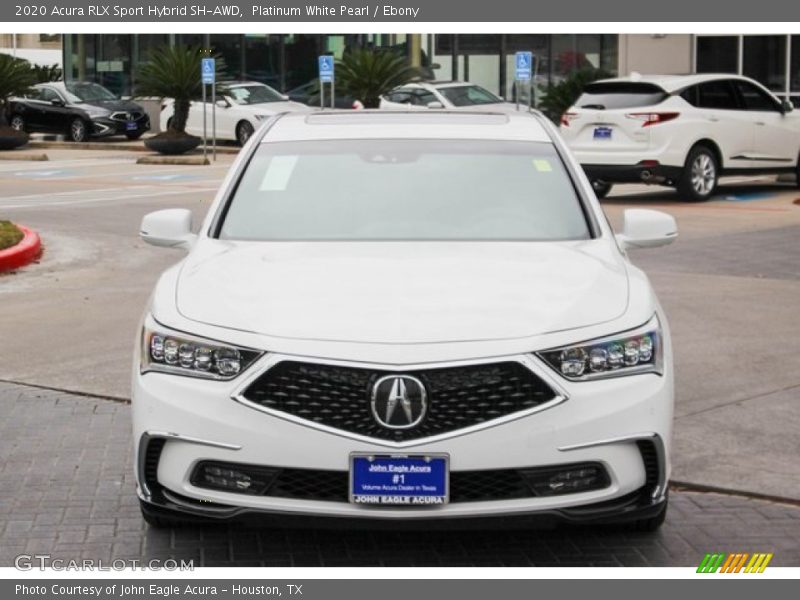 Platinum White Pearl / Ebony 2020 Acura RLX Sport Hybrid SH-AWD