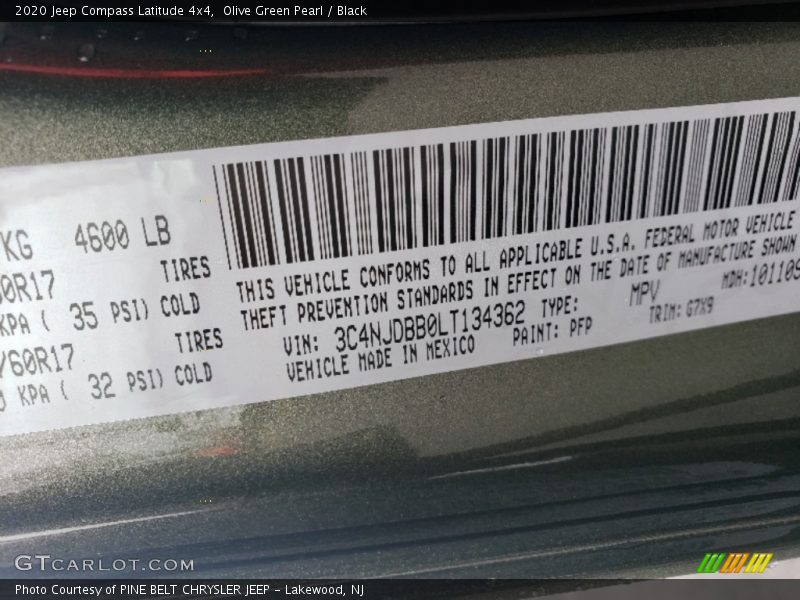 Olive Green Pearl / Black 2020 Jeep Compass Latitude 4x4