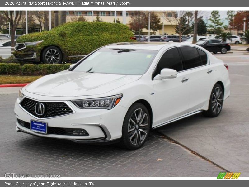 Platinum White Pearl / Ebony 2020 Acura RLX Sport Hybrid SH-AWD