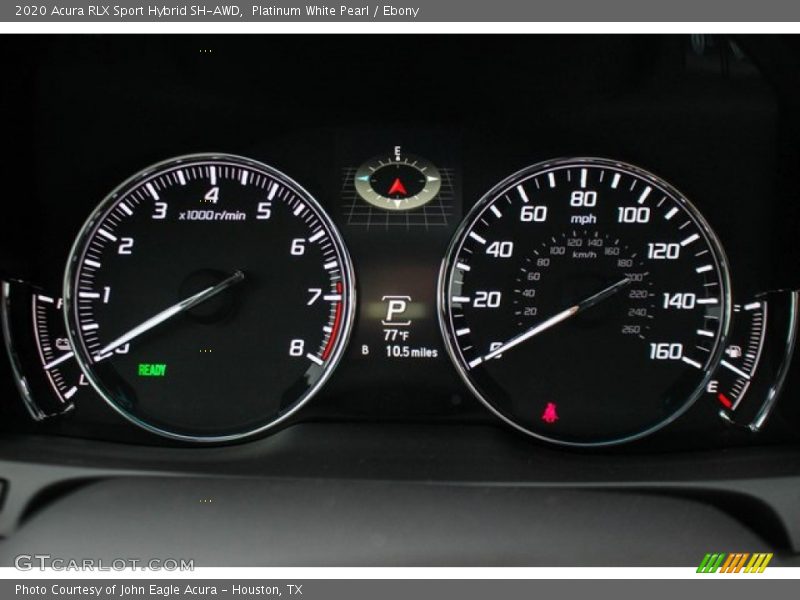 Platinum White Pearl / Ebony 2020 Acura RLX Sport Hybrid SH-AWD