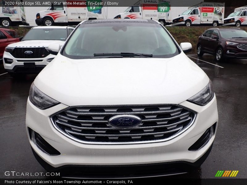 Star White Metallic Tri-Coat / Ebony 2020 Ford Edge SEL AWD