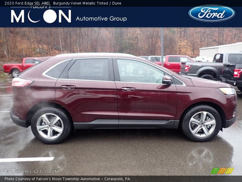 Burgundy Velvet Metallic Tinted / Dune 2020 Ford Edge SEL AWD