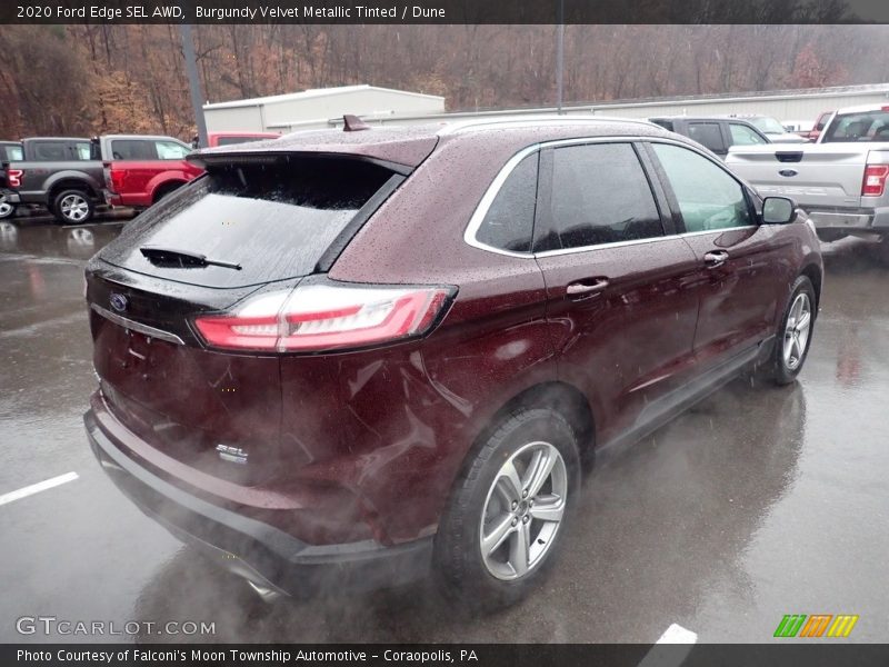 Burgundy Velvet Metallic Tinted / Dune 2020 Ford Edge SEL AWD