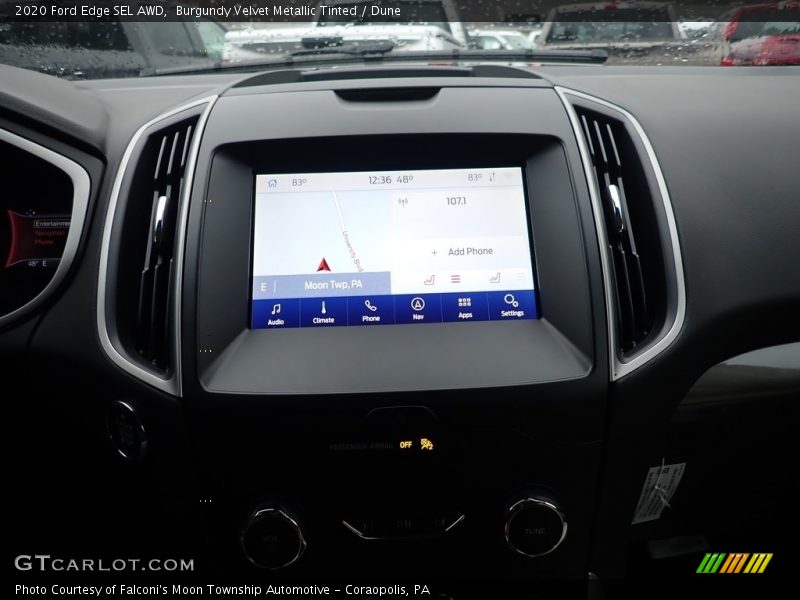 Navigation of 2020 Edge SEL AWD