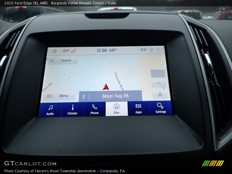 Navigation of 2020 Edge SEL AWD