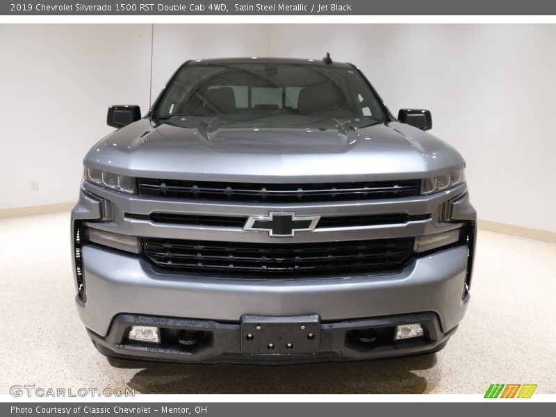 Satin Steel Metallic / Jet Black 2019 Chevrolet Silverado 1500 RST Double Cab 4WD