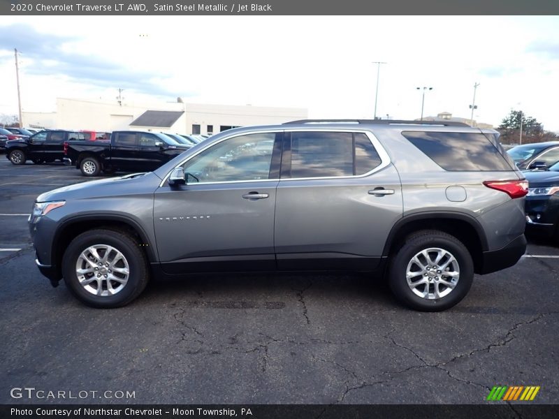 Satin Steel Metallic / Jet Black 2020 Chevrolet Traverse LT AWD