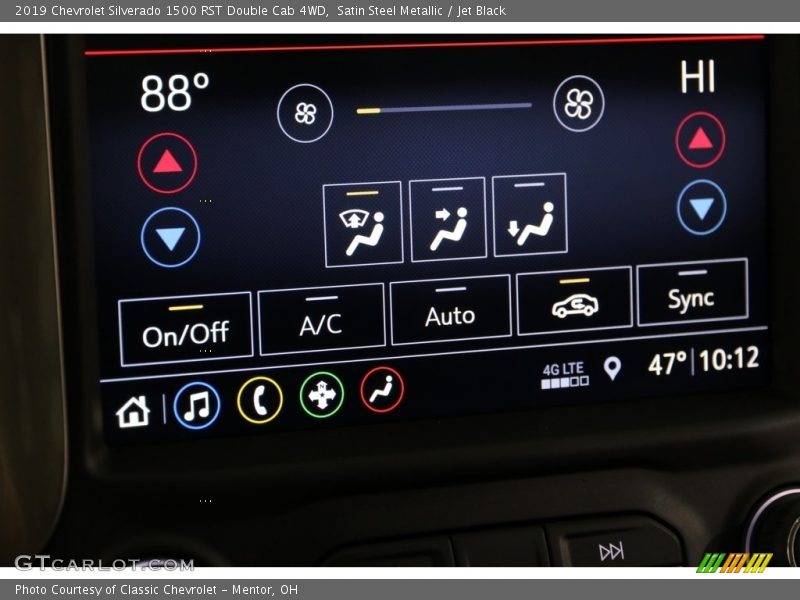 Satin Steel Metallic / Jet Black 2019 Chevrolet Silverado 1500 RST Double Cab 4WD