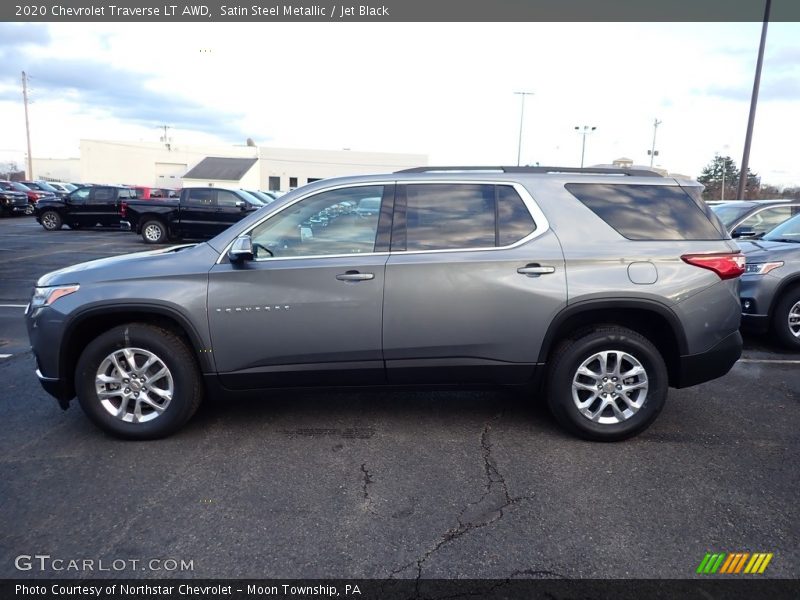 Satin Steel Metallic / Jet Black 2020 Chevrolet Traverse LT AWD