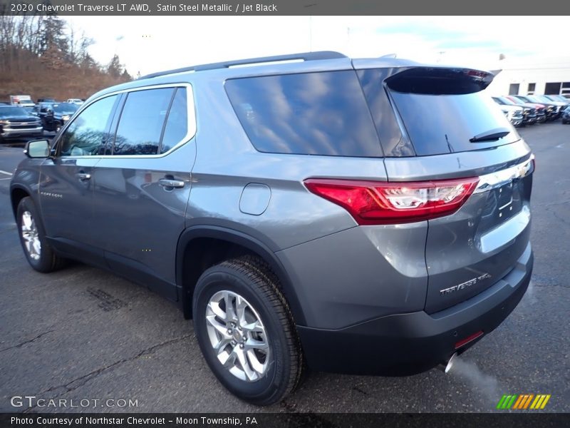 Satin Steel Metallic / Jet Black 2020 Chevrolet Traverse LT AWD