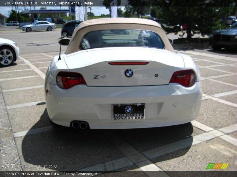Alpine White / Beige 2007 BMW Z4 3.0si Roadster