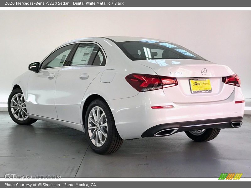 Digital White Metallic / Black 2020 Mercedes-Benz A 220 Sedan