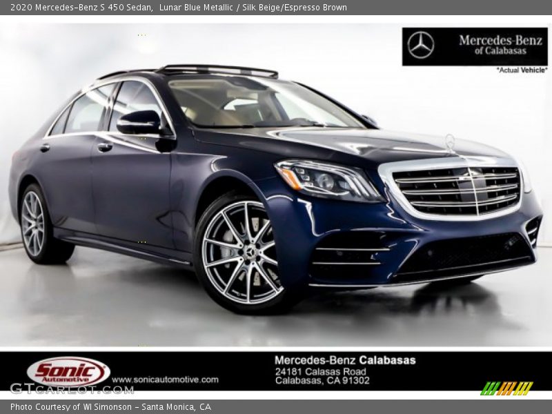 Lunar Blue Metallic / Silk Beige/Espresso Brown 2020 Mercedes-Benz S 450 Sedan
