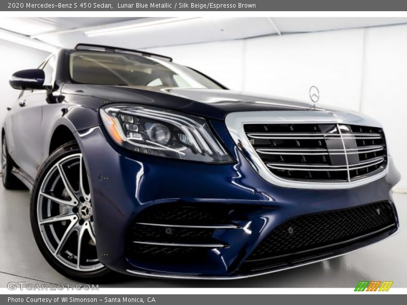 Lunar Blue Metallic / Silk Beige/Espresso Brown 2020 Mercedes-Benz S 450 Sedan