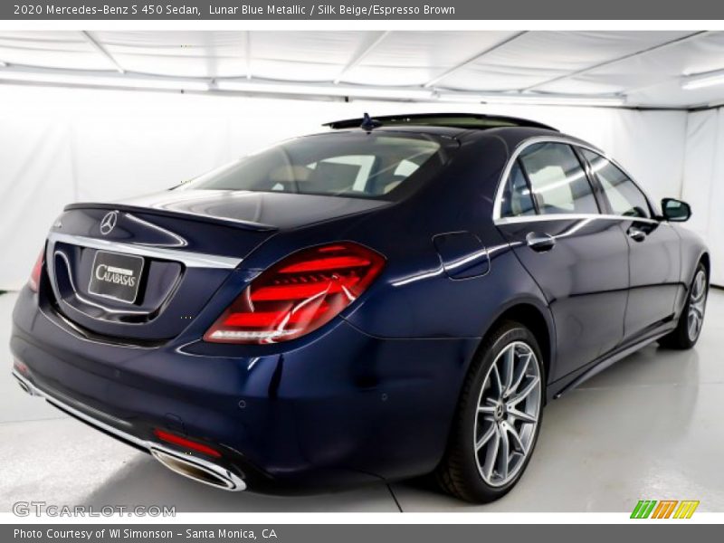 Lunar Blue Metallic / Silk Beige/Espresso Brown 2020 Mercedes-Benz S 450 Sedan
