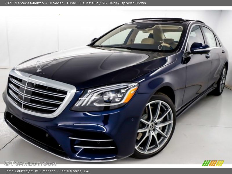 Lunar Blue Metallic / Silk Beige/Espresso Brown 2020 Mercedes-Benz S 450 Sedan