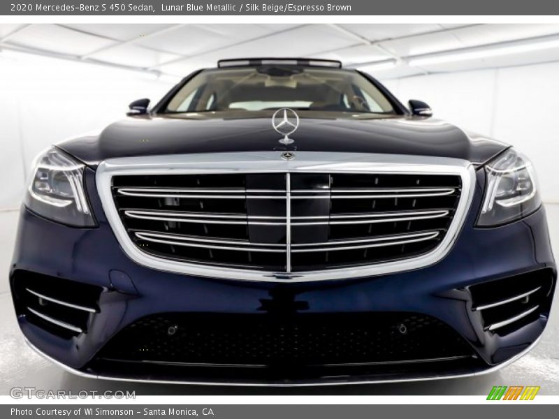 Lunar Blue Metallic / Silk Beige/Espresso Brown 2020 Mercedes-Benz S 450 Sedan
