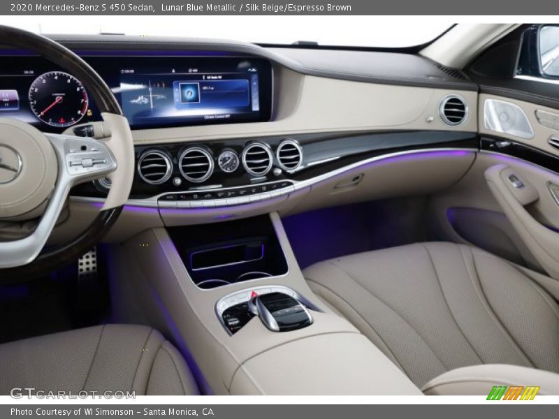 Lunar Blue Metallic / Silk Beige/Espresso Brown 2020 Mercedes-Benz S 450 Sedan