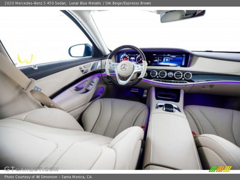 Lunar Blue Metallic / Silk Beige/Espresso Brown 2020 Mercedes-Benz S 450 Sedan