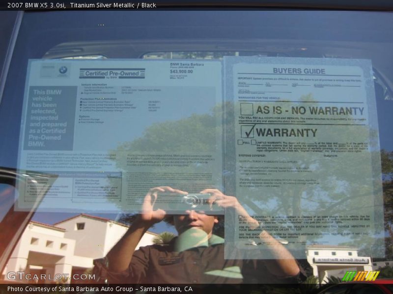 Titanium Silver Metallic / Black 2007 BMW X5 3.0si