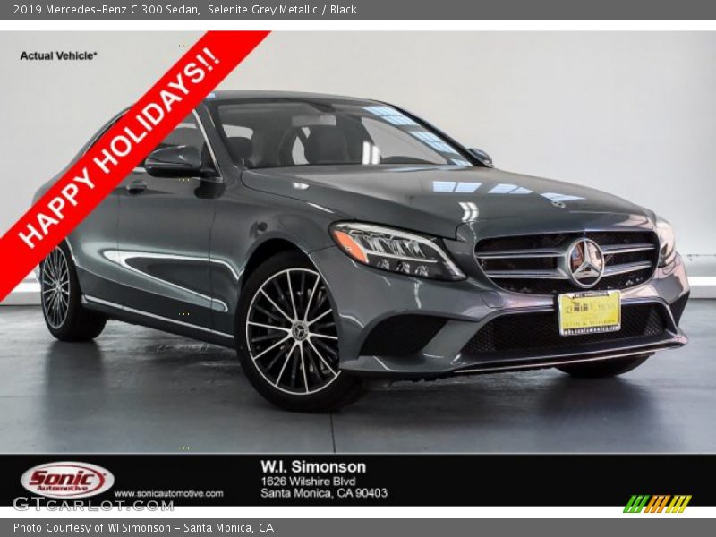 Selenite Grey Metallic / Black 2019 Mercedes-Benz C 300 Sedan