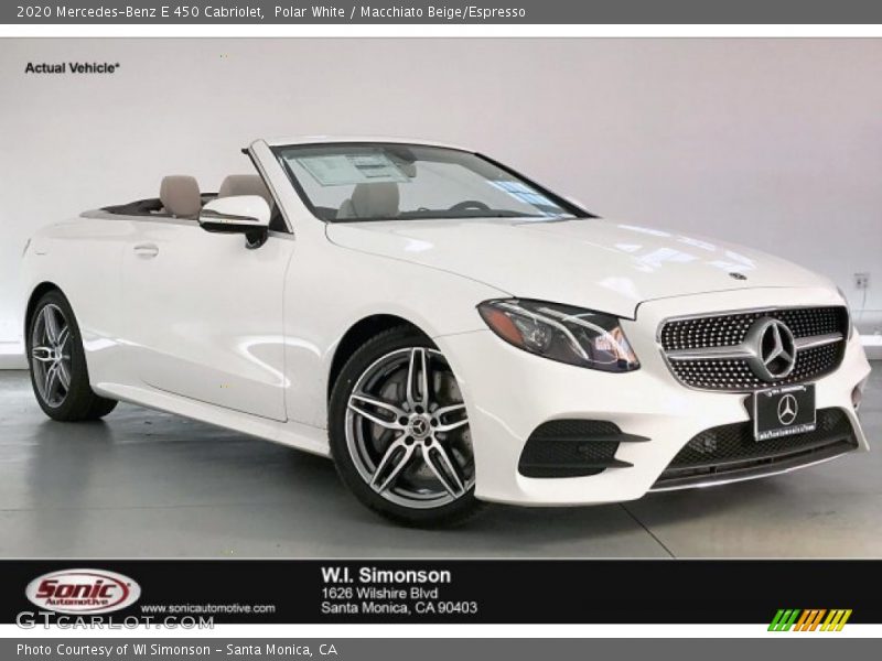 Polar White / Macchiato Beige/Espresso 2020 Mercedes-Benz E 450 Cabriolet