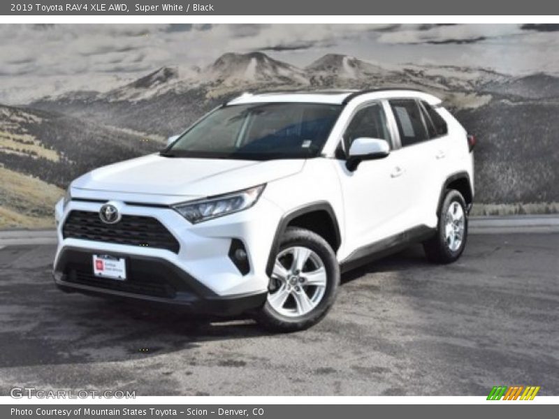 Super White / Black 2019 Toyota RAV4 XLE AWD