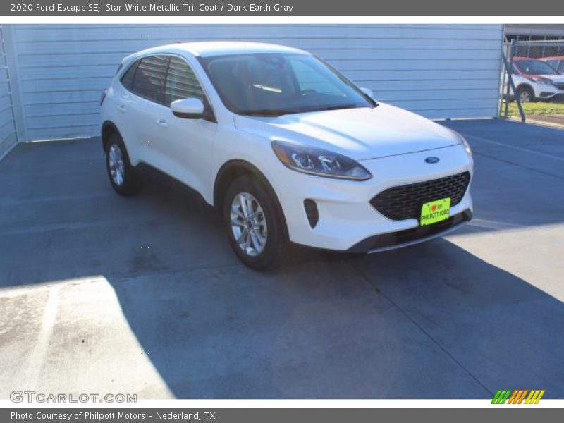 Star White Metallic Tri-Coat / Dark Earth Gray 2020 Ford Escape SE
