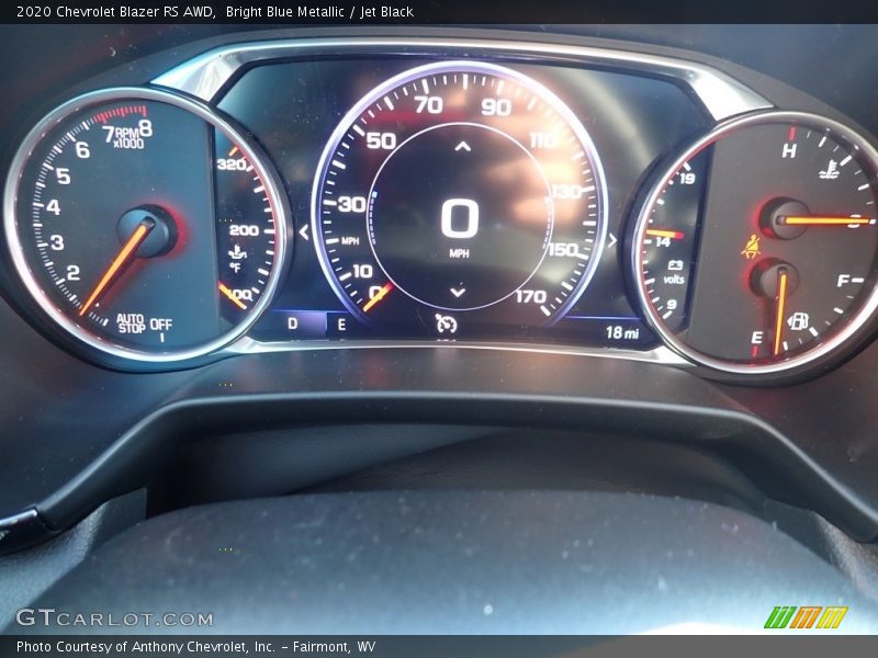 Bright Blue Metallic / Jet Black 2020 Chevrolet Blazer RS AWD