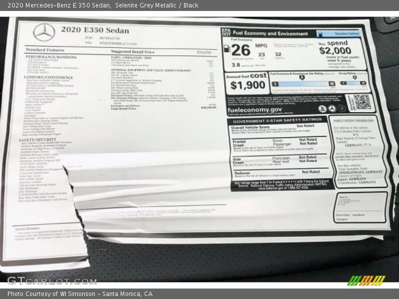 Selenite Grey Metallic / Black 2020 Mercedes-Benz E 350 Sedan