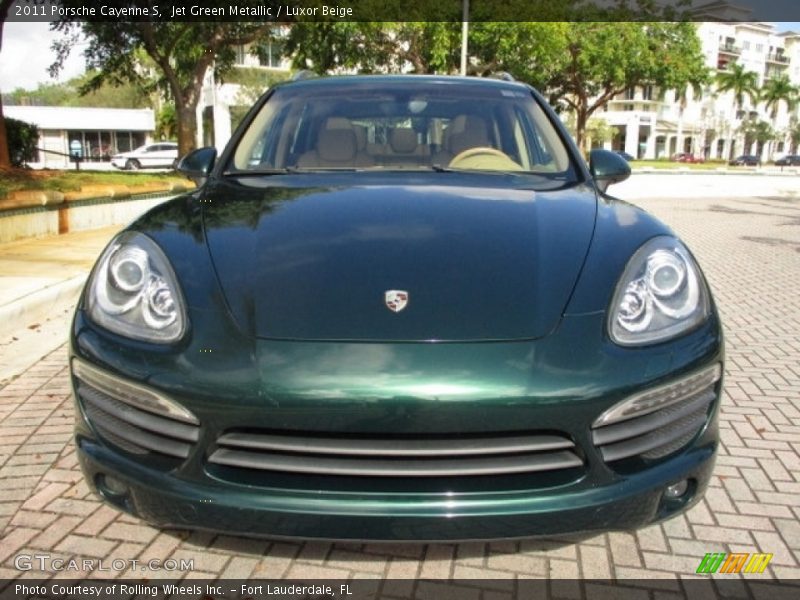 Jet Green Metallic / Luxor Beige 2011 Porsche Cayenne S