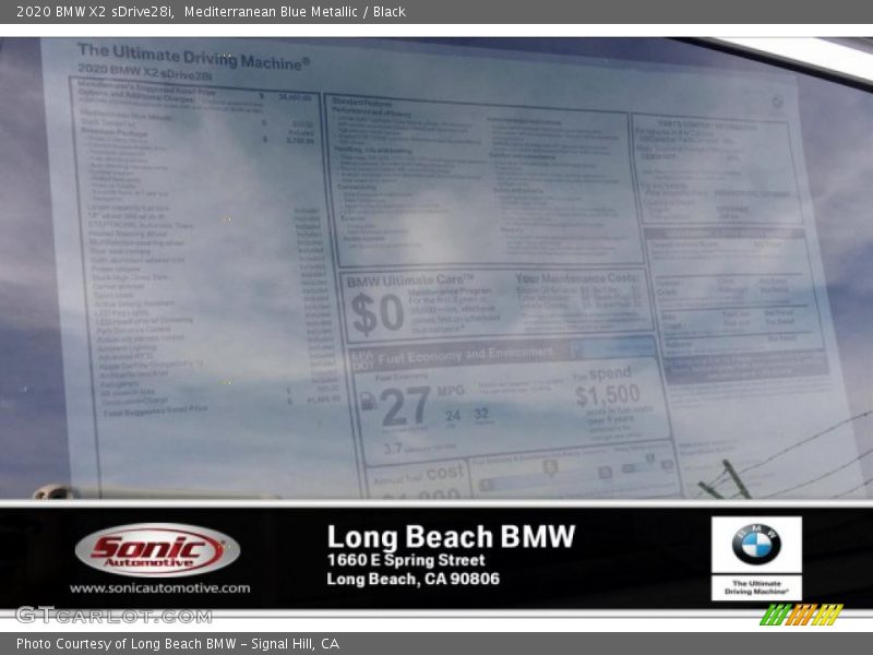 Mediterranean Blue Metallic / Black 2020 BMW X2 sDrive28i