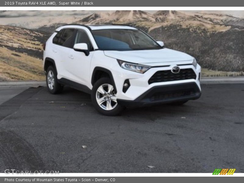 Super White / Black 2019 Toyota RAV4 XLE AWD
