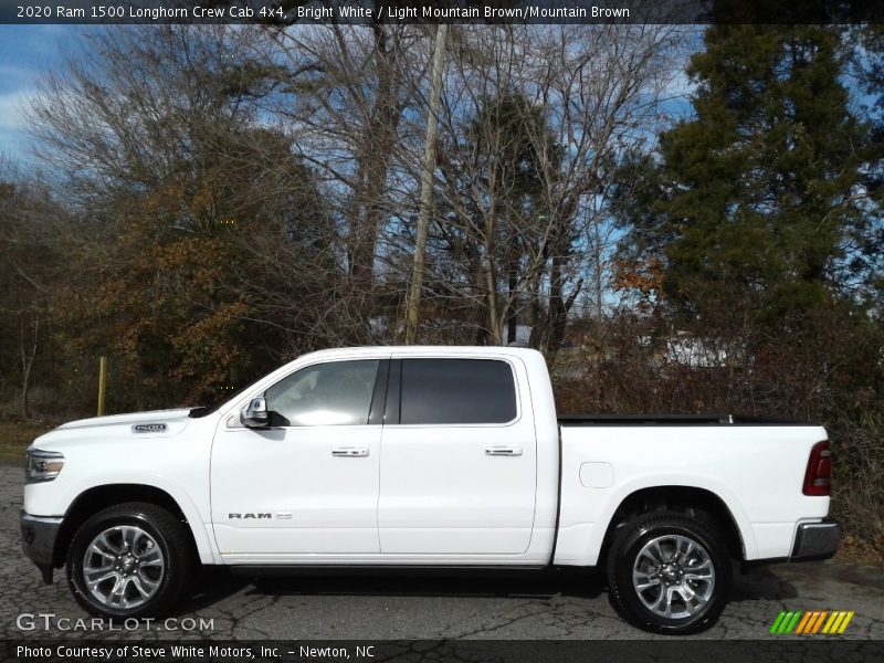 Bright White / Light Mountain Brown/Mountain Brown 2020 Ram 1500 Longhorn Crew Cab 4x4