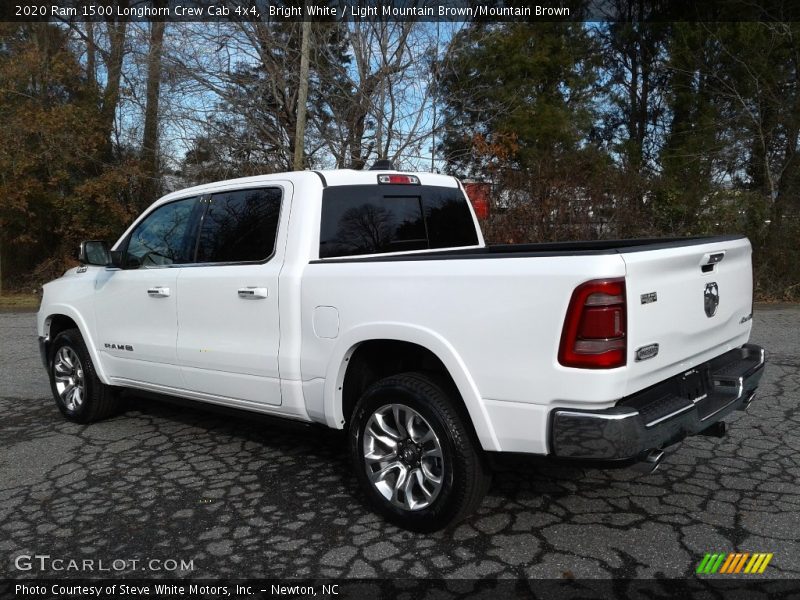 Bright White / Light Mountain Brown/Mountain Brown 2020 Ram 1500 Longhorn Crew Cab 4x4