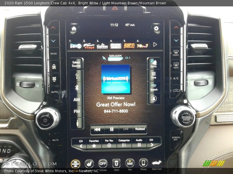 Bright White / Light Mountain Brown/Mountain Brown 2020 Ram 1500 Longhorn Crew Cab 4x4