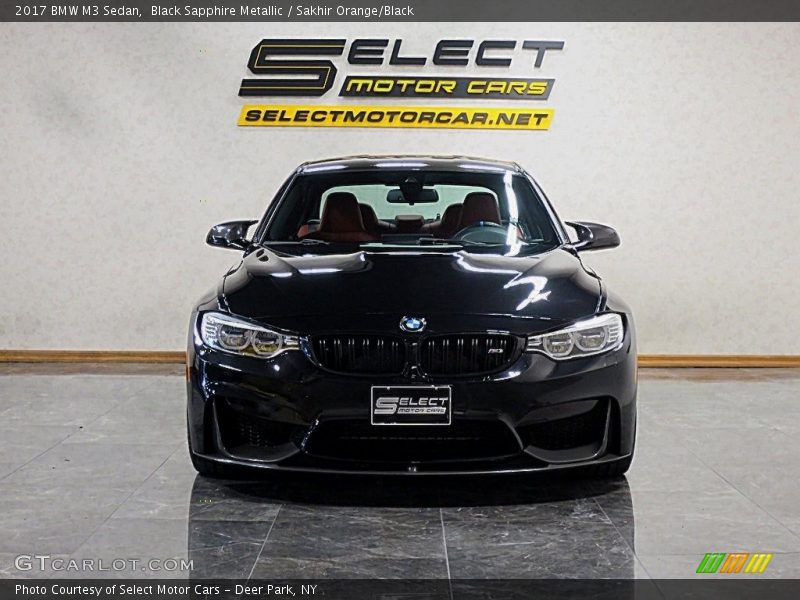 Black Sapphire Metallic / Sakhir Orange/Black 2017 BMW M3 Sedan