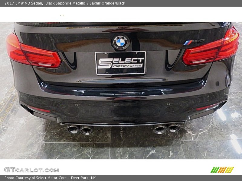 Black Sapphire Metallic / Sakhir Orange/Black 2017 BMW M3 Sedan