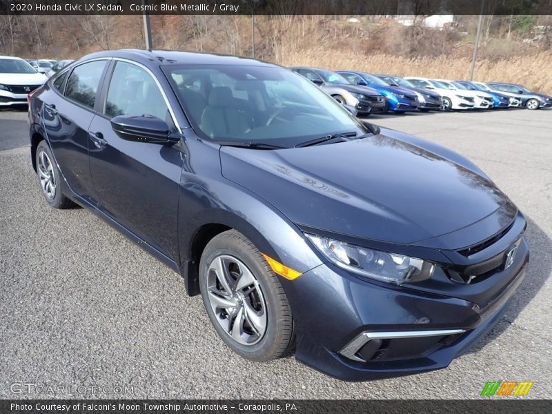 Cosmic Blue Metallic / Gray 2020 Honda Civic LX Sedan