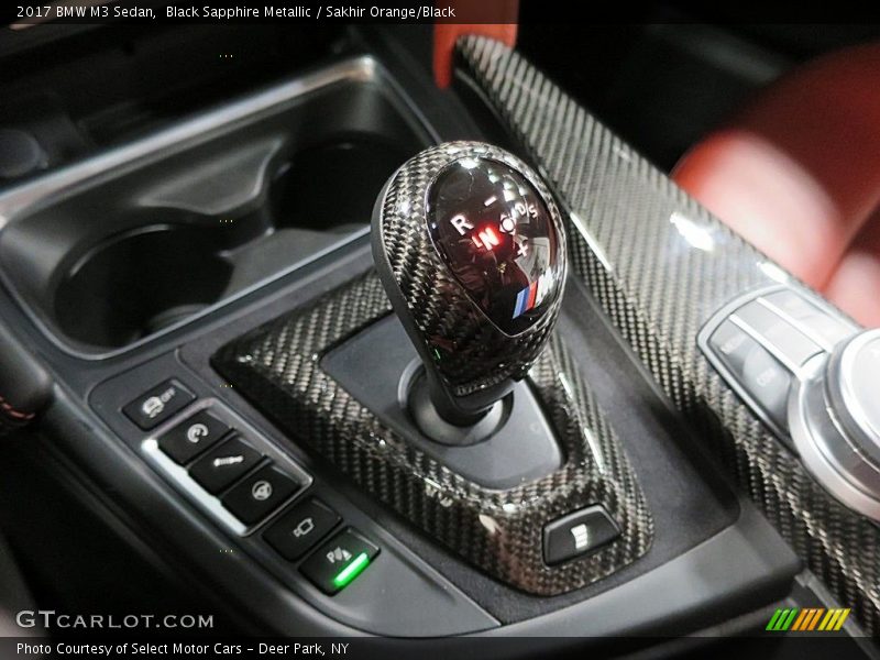 Black Sapphire Metallic / Sakhir Orange/Black 2017 BMW M3 Sedan