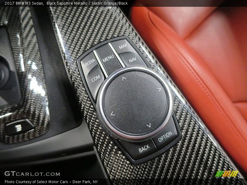 Black Sapphire Metallic / Sakhir Orange/Black 2017 BMW M3 Sedan