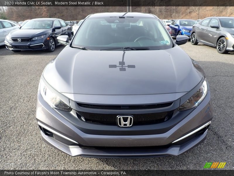 Modern Steel Metallic / Black 2020 Honda Civic LX Sedan