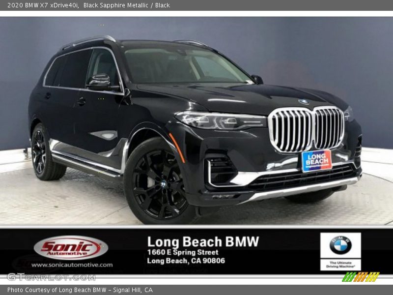 Black Sapphire Metallic / Black 2020 BMW X7 xDrive40i