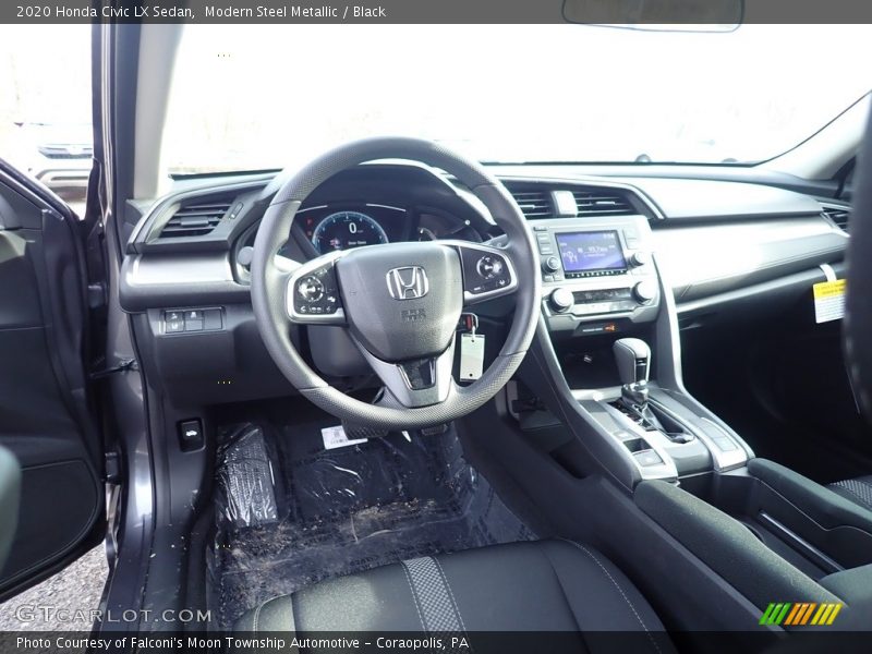 Modern Steel Metallic / Black 2020 Honda Civic LX Sedan