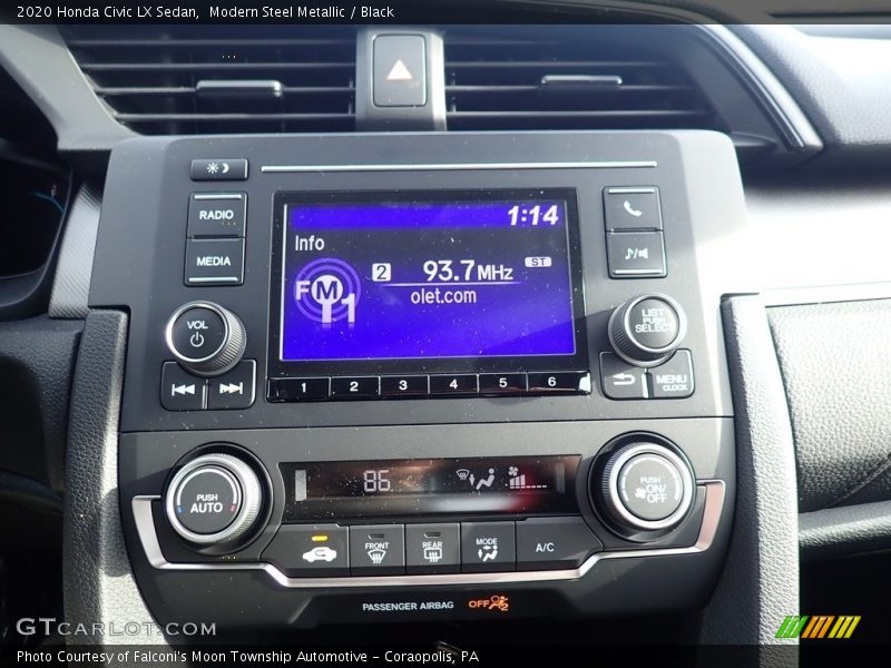 Modern Steel Metallic / Black 2020 Honda Civic LX Sedan